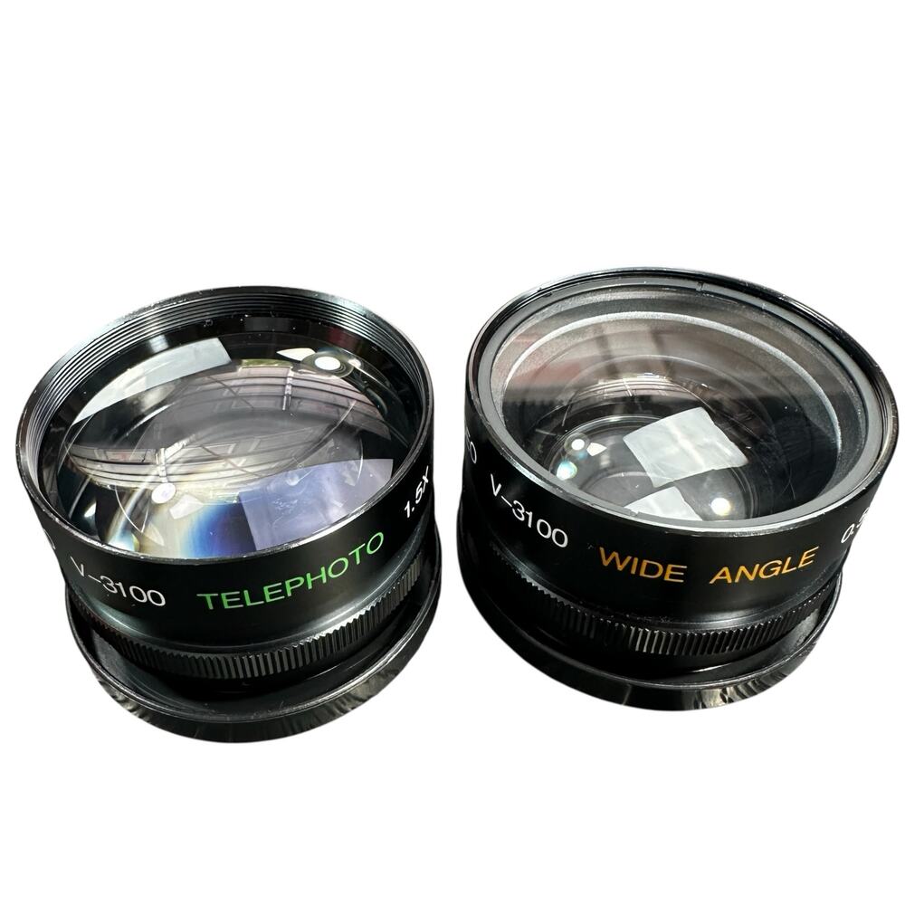Ambico Video Lens Set V-3100 Telephoto 1.5X and V-3100 Wide Angle 0.5X